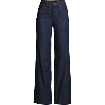 Lands' End Women's Tall Recover High Rise Wide Leg Blue Jeans - 6 ...