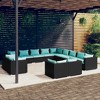vidaXL Garden Lounge Set Black, Water Blue - 2 of 4