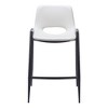 HomeRoots Set of Two 26" White and Black Faux Leather and Steel Low Back Counter Height Bar Chairs - 4 of 4