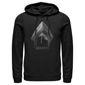 Men's Zack Snyder Justice League Aquaman Silver Logo Pull Over Hoodie - 1 of 4