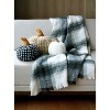 Shiraleah Medium Black Plaid Faux Fur Pumpkin Pillow - 2 of 3