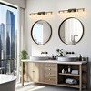 POWLIG 42.12" Black&Gold Bathroom Vanity Light - Modern 6-Light Dimmable Fixture with Clear Glass Shades for Powder Room, Makeup Vanity - 2 of 4