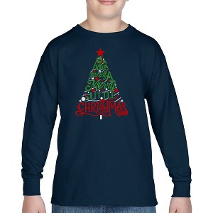 LA Pop Art Have Yourself a Merry Little Christmas - Boy's Word Art Long Sleeve T-Shirt - 1 of 4