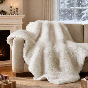 Harbor House Wild Animal Faux Fur Oversized Throw Blanket, Ultra Plush Velvet Back Reversible Smooth and Warm Blanket - 1 of 4