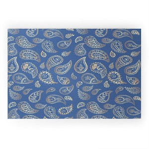 Cynthia Haller Classic blue and gold paisley Looped Vinyl Welcome Mat - Society6 - 1 of 4