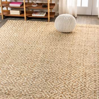 Para Hand Woven Chunky Jute With Fringe Area Rug - Jonathan Y : Target