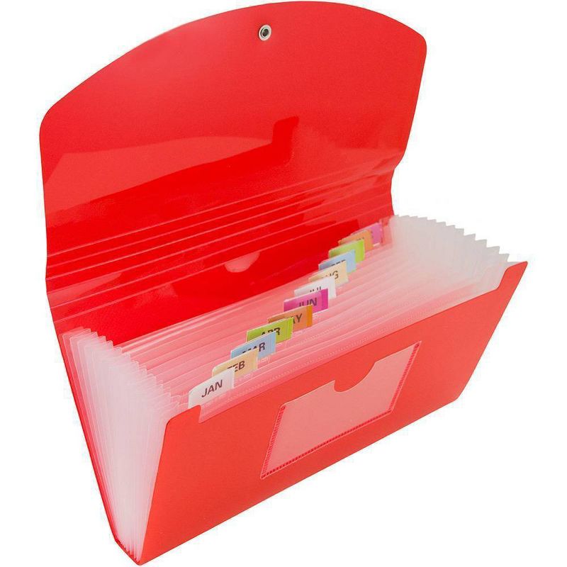 JAM Paper 5" x 10 1/2" 13 Pocket Plastic Expanding File Folder - Check Size, 1 of 6