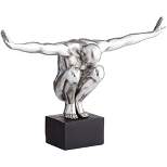 Kensington Hill Male Gymnast Pose 19 1/2" Wide Silver Sculpture