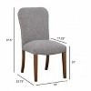 Homy Casa Nailhead Upholstered Dining Chair Set of 2 with Hardwood Legs - 3 of 4