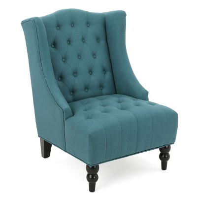 NicBex Linen Accent Chair Modern Upholstered Button Tufted Armchair Wingback Single Sofa Chair with Rotating Legs for Bedroom,Living Room