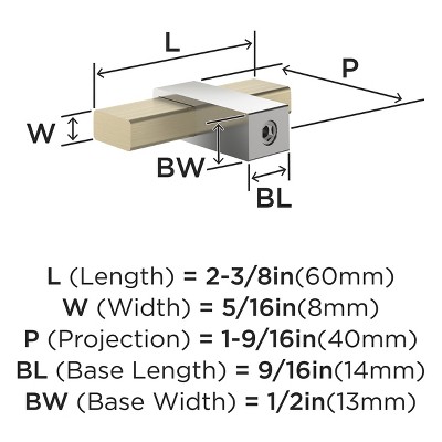 Golden Champagne and Polished Chrome T-Handle Cabinet Knob