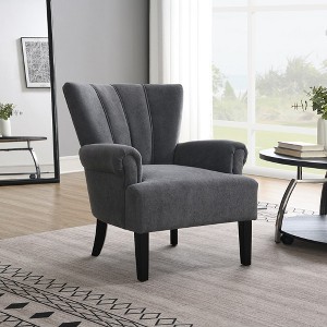 Modern Accent Living Room Chairs,Polyester Armchair Club Chair with channel - 1 of 4