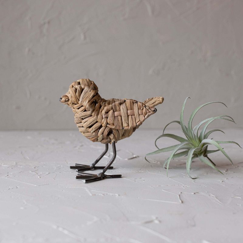 Natural Wrapped Bird Decorative Figure Seagrass & Metal by Foreside Home & Garden, 3 of 8