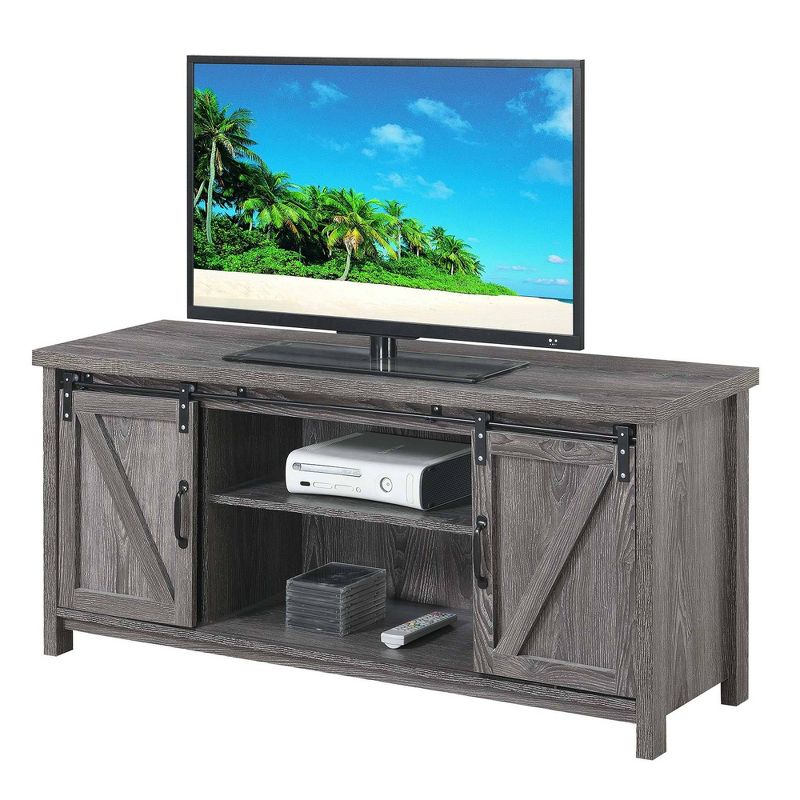Blake Barn Door TV Stand for TVs up to 55" with Shelves and Sliding Cabinets - Breighton Home, 4 of 6