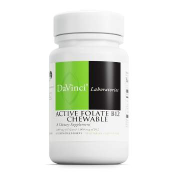 DaVinci Labs Active Folate B12 Chewable - Dietary Supplement to Support Heart Health, Healthy Nerves, and Energy Production*  - 60 Chewable Tablets
