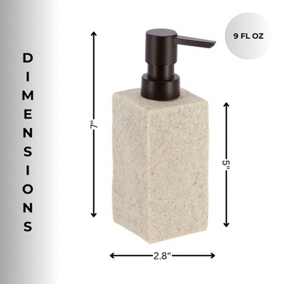 Natural Beige Resin Stone Effect Hand Soap and Lotion Dispenser