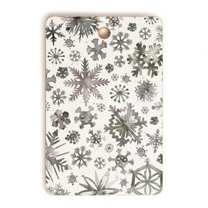 Ninola Design Winter Stars Snowflakes Gray Cutting Board Rectangle -Deny Designs - 1 of 3