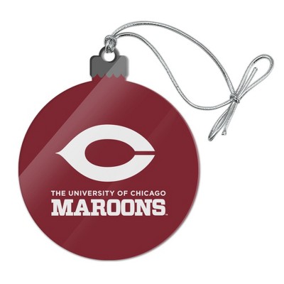 University of Chicago Maroons Logo Acrylic Christmas Tree Holiday Ornament