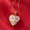 Ross-Simons Italian Multicolored Murano Glass Rose Heart Adjustable Pendant Necklace in 18kt Gold Over Sterling Size - 4 of 4