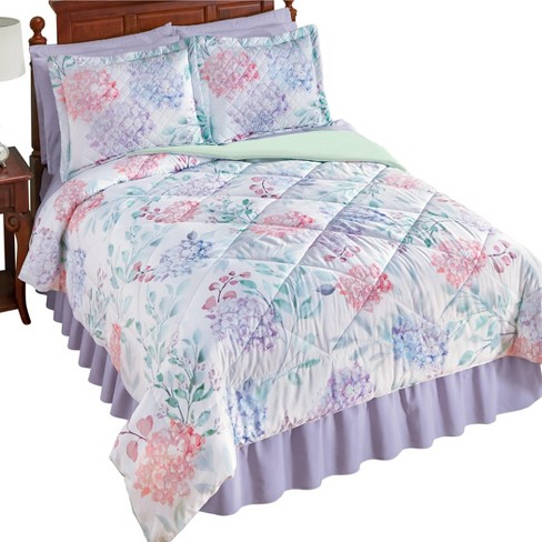 Collections Etc 3-Piece Pastel Watercolor Floral Comforter Set - image 1 of 4