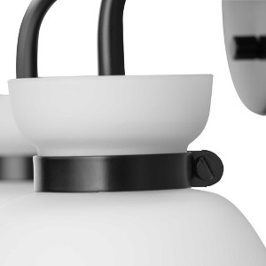 Progress Lighting Lexie 4-Light Vanity Light, Steel, Matte Black, Opal Glass Shades, Damp Rated - 1 of 4