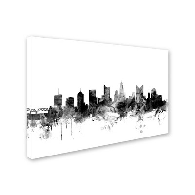 Trademark Fine Art -Michael Tompsett 'Columbus Ohio Skyline B&W' Canvas Art