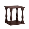 Angel Sar Antique-Style Coffee Table, Espresso Brown Side Table with Rubbed Grey Finish, 2-Tier Solid Wood Accent Table - 2 of 4