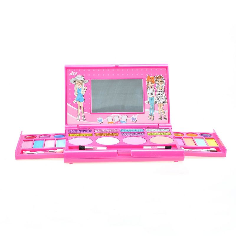 Link Pretty Princess Girls Deluxe Colorful Makeup Palette With Mirror & Brushes - Pink, 2 of 10