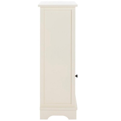 Distressed White Pine Accent Cabinet with Wicker Baskets