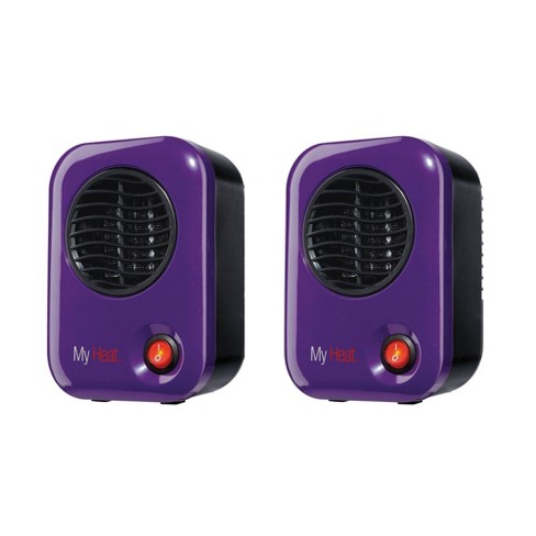 Lasko 106 Myheat Small Portable Personal Electric 200 Watt Ceramic Space  Heater For Office Desk And Home, Purple (2 Pack) : Target