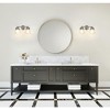 Vaughn 2-Light Matte Black Vanity Light with Opal Glass Shades - Dimmable, Damp Rated - 4 of 4