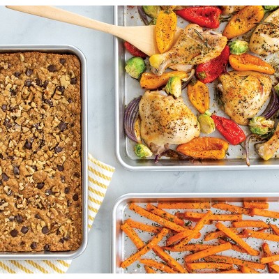 Nordic Ware Silver Aluminum Jelly Roll Quarter Eighth Sheet Pan Set