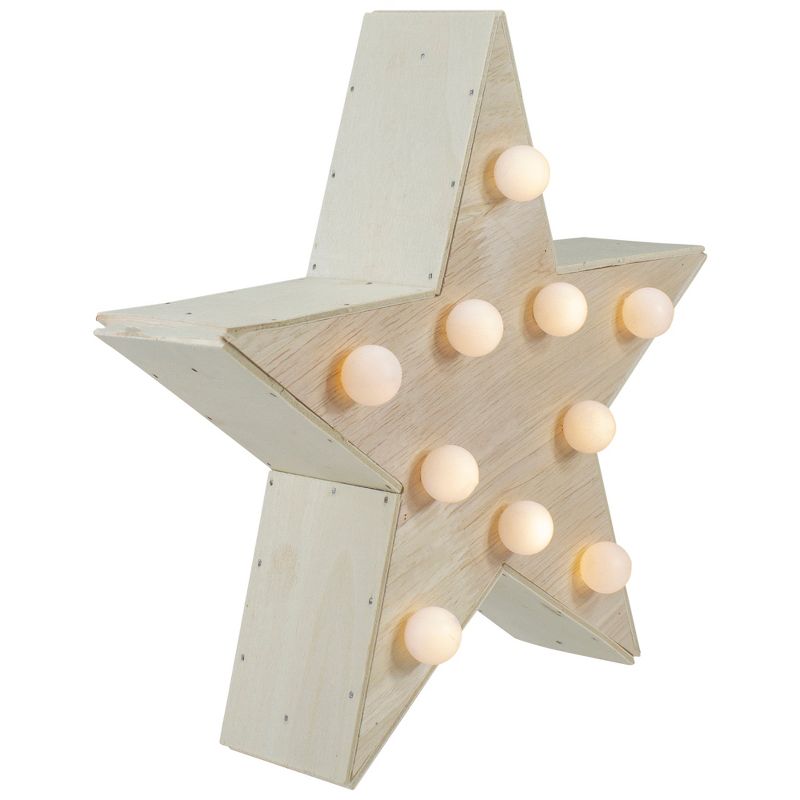 Northlight 9.25" Lighted 5 Point Wooden Star Christmas Tabletop Decor, 3 of 6