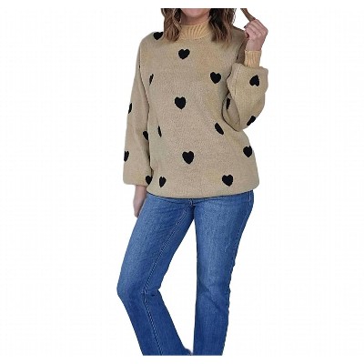Women's Oversized Heart Sweater - Miss Sparkling