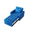 Vynxaria Modern 38.2" Foldable Velvet Sofa Bed ¨C 3-Position Adjustable Backrest, With Pillows, 380lbs Capacity, Dark Blue - 2 of 4