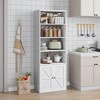 71.4" Tall Farmhouse 6-Shelf Wooden Bookcase with Doors, Industrial Display Storage for Bedroom, Living Room & Office - 3 of 4