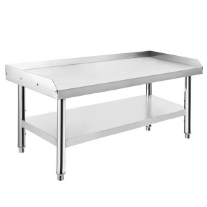 36"x28"x24" Stainless Steel Equipment Grill Stand Table,1000 lbs Top Shelf,220 lbs Bottom Shelf,Adjustable Legs,2" Edge Baffle - 1 of 4