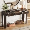 52" Rustic Console Table with 3 Drawers and Curved Corners, Wooden Entryway Table with Thick Legs, Sofa Table for Hallway or Living Room-Koiai - 2 of 4