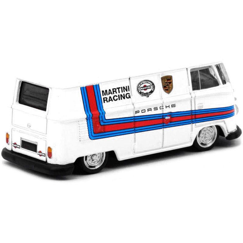 Volkswagen T1 Van Low Ride Height White w/Stripes "Martini Racing" Collab. Model 1/64 Diecast Model Car by Schuco & Tarmac Works, 3 of 4