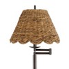 360 Lighting Modern 60" Tall Standing Floor Lamp Skinny Adjustable Swing Arm Brown Metal Bronze Finish Living Room Bedroom Water Grass Natural Shade - 2 of 4