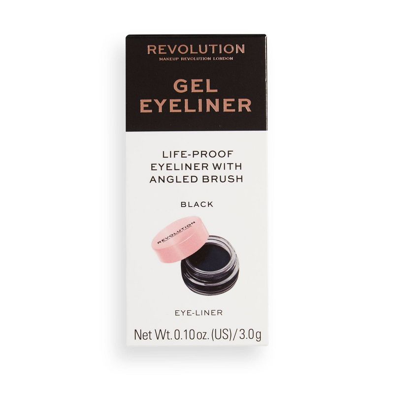 Makeup Revolution Gel Eyeliner Pot with Brush - 0.1oz, 1 of 7