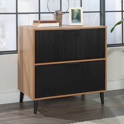 Serene Walnut and Black 2-Drawer Lateral File Cabinet