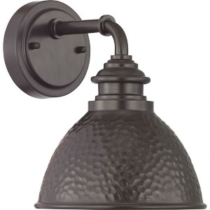 Progress Lighting Englewood 1-Light Small Wall Lantern, Antique Bronze, Metallic Copper Shade, Wet Rated, Farmhouse Style - 1 of 4