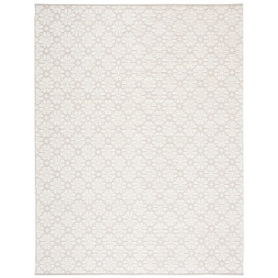 Ivory Geometric Tufted Handmade Wool Area Rug, 9' x 12'