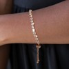 Cloth Women's Delicate Tennis Bracelet - Adjustable Slide Bracelet with White Gold Plated Diamonds and Cubic Zirconia - 4 of 4