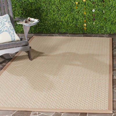 Ivory and Beige Handmade Wool Chevron Rug
