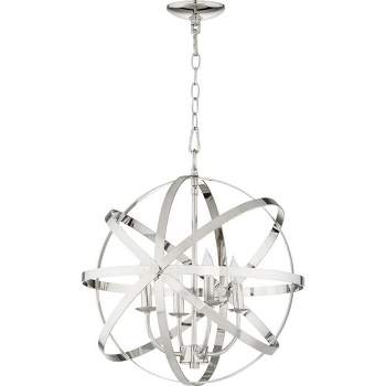 Quorum Lighting Celeste 4-Light Chandelier, Polished Nickel, 19W x 21H, Chain Hanging, Dry Rated