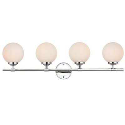 Elegant Lighting Ansley 4 light Chrome and frosted white Bath Sconce