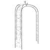 vidaXL Garden Arch Pergola-Trellis for Climbing Plants & Roses, Black Powder-Coated Steel, Outdoor Décor, Stable 70.9"x100.4" - 4 of 4