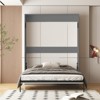 Mjkone Mjkone Queen Fold Up Cabinet Murphy Bed,Folding Wall Bed Guest Bed, 2 in 1 Space Saving Hidden Murphy Beds - 2 of 4